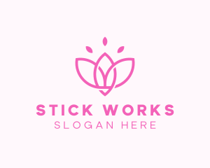 Pink Lotus Flower logo design