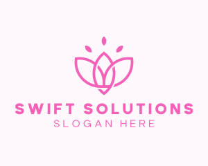 Pink Lotus Flower logo design