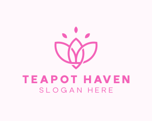 Pink Lotus Flower logo design