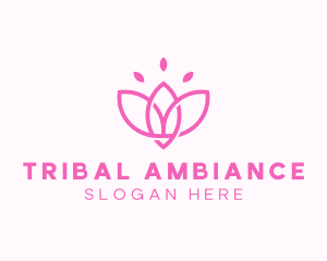 Pink Lotus Flower logo design