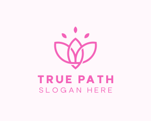 Pink Lotus Flower logo design