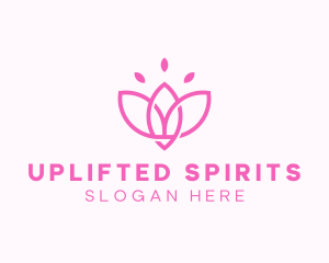 Pink Lotus Flower logo design