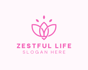 Pink Lotus Flower logo design