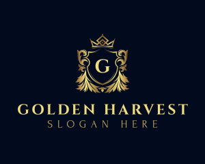 Gold Crown Shield Firm logo design