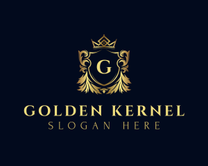 Gold Crown Shield Firm logo design