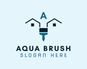 Home Residence Paintbrush logo design