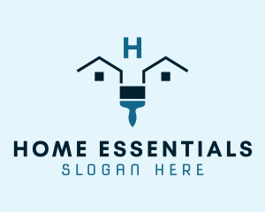 Home Residence Paintbrush logo design