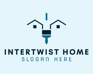 Home Residence Paintbrush logo design