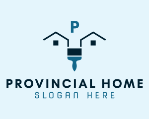 Home Residence Paintbrush logo design