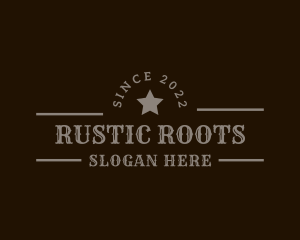 Rustic Western Star logo design