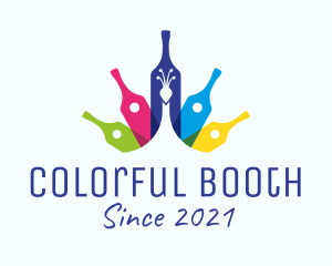 Colorful Wine Peacock logo design