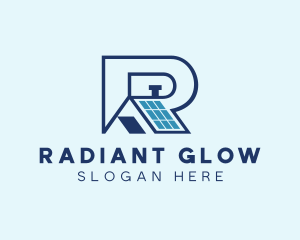 Solar Roof Letter R logo design