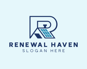 Solar Roof Letter R logo design