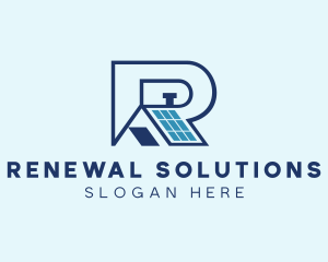 Solar Roof Letter R logo design