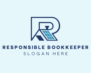 Solar Roof Letter R logo design