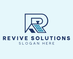 Solar Roof Letter R logo design