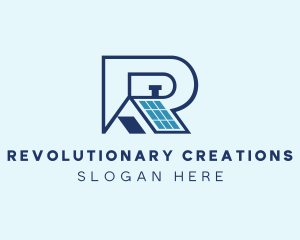 Solar Roof Letter R logo design