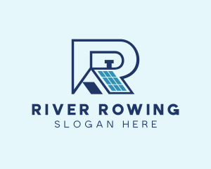 Solar Roof Letter R logo design