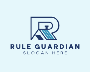 Solar Roof Letter R logo design