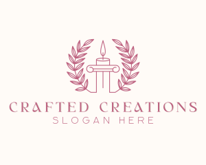 Candlelight Wreath Pillar logo design