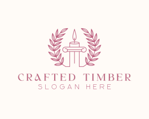 Candlelight Wreath Pillar logo design