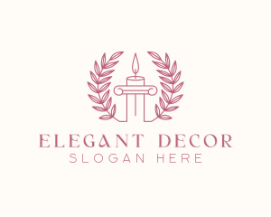 Candlelight Wreath Pillar logo design