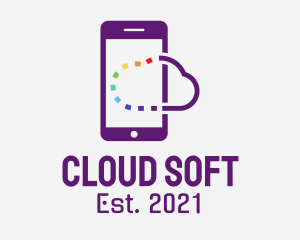 Colorful Cloud Mobile  logo design