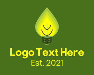 Eco Friendly Leaves Lightbulb logo