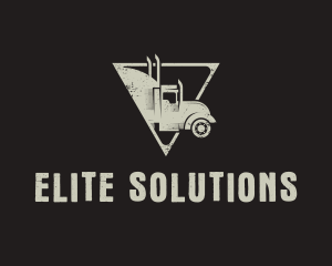 Retro Trailer Truck Triangle Logo