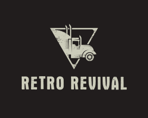 Retro Trailer Truck Triangle logo