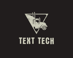 Retro Trailer Truck Triangle logo design