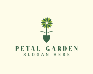 Flower Plant Shovel logo design