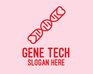 Red Heart DNA  logo design