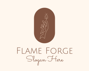 Flame Hand Candle logo design