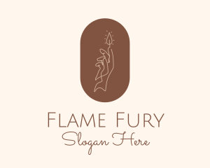 Flame Hand Candle logo design