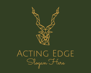 Gold Geometric Antelope logo design