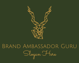 Gold Geometric Antelope logo design