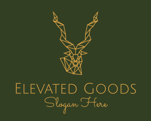 Gold Geometric Antelope logo design