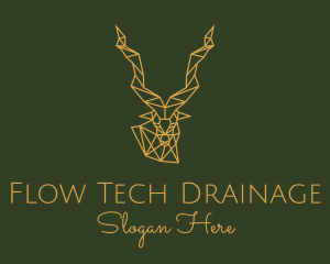 Gold Geometric Antelope logo design