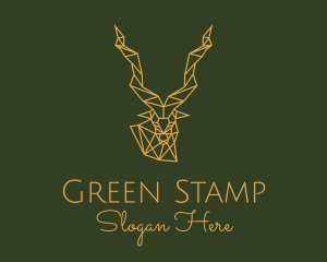 Gold Geometric Antelope logo design