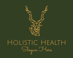 Gold Geometric Antelope logo design