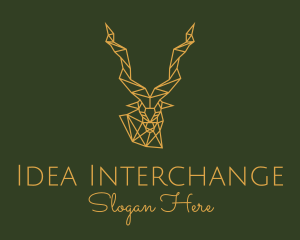 Gold Geometric Antelope logo design