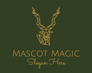 Gold Geometric Antelope logo design