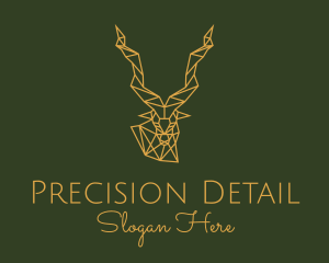 Gold Geometric Antelope logo design