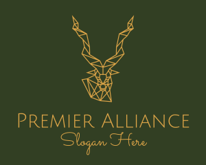 Gold Geometric Antelope logo design