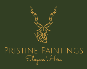 Gold Geometric Antelope logo design