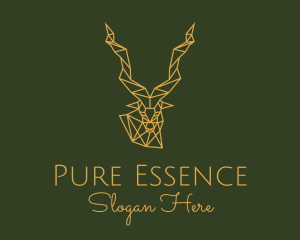 Gold Geometric Antelope logo design