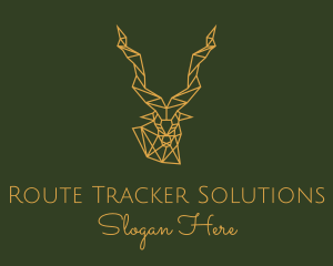 Gold Geometric Antelope logo design