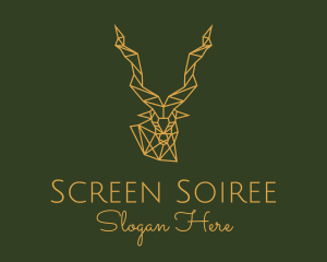 Gold Geometric Antelope logo design