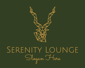 Gold Geometric Antelope logo design